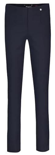 Robell Style Marie - Stoffhose Damen high Waist - Damenhose Power Stretch - Bengaline Stoff Hose mit Schlitz am Saum - Bitte eine Größe Kleiner bestellen - Marine, 38 von Robell