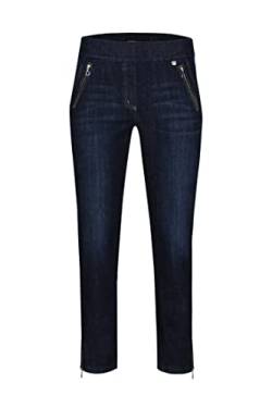 Robell Style NENA09-7/8 Damen Jeans Straight - Jeanshose Damen high Waist - Stretch Jeans Hose mit Gesäßtaschen - Damenhose mit schmalem Bein - Reisverschluss am Beinabschluss - Darkblue, 42 von Robell