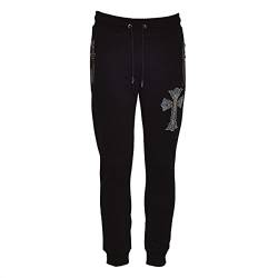 Herren Jogging Pant - Blue Cross - Black L von Roberto Geissini