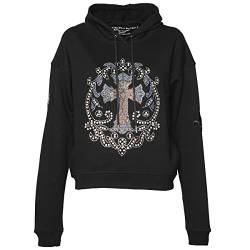 Roberto Geissini Damen Hoodie Blue Cross Black L von Roberto Geissini