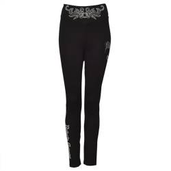 Roberto Geissini Damen Leggins - Lilie Ornament - Black L von Roberto Geissini