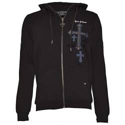 Roberto Geissini Herren Sweatjacke - Blue Multi Cross - black 2XL von Roberto Geissini