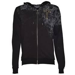 Roberto Geissini Herren Sweatjacke - Fog Skull - black 2XL von Roberto Geissini