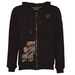 Roberto Geissini Herren Sweatjacke - Little Silver Skull - black L von Roberto Geissini