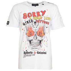 Roberto Geissini Herren T-Shirt Skull Sorry Totenkopf White 4XL von Roberto Geissini