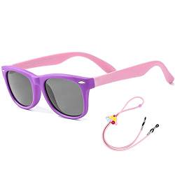 Rocf Rossini Kinder Sonnenbrille Flexibel Polarized Shades Mädchen Jungen UV-Schutz Brillen für Alter 2-8 (Lila/Pink) von Rocf Rossini