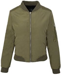 Rock Creek Selection Damen Bomberjacke Pilot Übergangsjacke Innenfell [D-194 Khaki-Schwarz Gr. S] von Rock Creek Selection