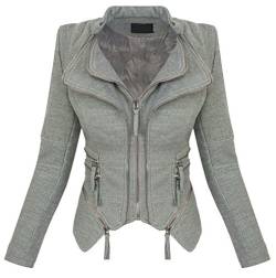 Rock Creek Selection Damen Kunstleder Jacke Sommer Übergangs Kunst Leder Biker Jacket D-370 [WS-935 Grau M] von Rock Creek Selection