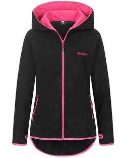 Rock Creek Damen Fleecejacke Mantel Übergangsjacke Windbreaker Fleece Jacken Outdoorjacke Stehkragen Damenjacke Teddyfleece Sweatjacke Pullover D-502 Schwarz S von Rock Creek