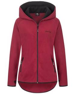 Rock Creek Damen Fleecejacke Mantel Übergangsjacke Windbreaker Fleece Jacken Outdoorjacke Stehkragen Damenjacke Teddyfleece Sweatjacke Pullover D-502 Weinrot S von Rock Creek