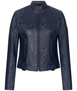 Rock Creek Damen Lederjacke Biker Jacke Echtleder Motorradjacke Leder Jacken Damenjacke Stehkragen Winterjacke Übergangsjacke D-481 Dunkelblau L von Rock Creek