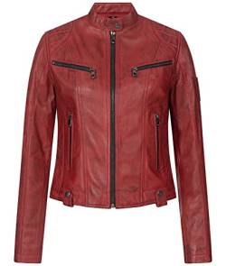 Rock Creek Damen Lederjacke Biker Jacke Echtleder Motorradjacke Leder Jacken Damenjacke Stehkragen Winterjacke Übergangsjacke D-481 Rot S von Rock Creek