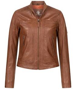 Rock Creek Damen Lederjacke Biker Jacke Echtleder Motorradjacke Leder Jacken Damenjacke Stehkragen Winterjacke Übergangsjacke D-486 Hellbraun L von Rock Creek