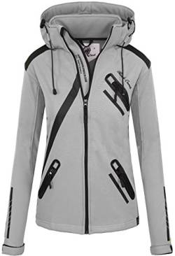 Rock Creek Damen Softshell Jacke Übergangs Jacke Windbreaker Regenjacke Damenjacken Outdoorjacke Windjacke D-371 Hellgrau XL von Rock Creek