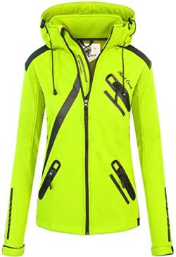 Rock Creek Damen Softshell Jacke Übergangs Jacke Windbreaker Regenjacke Damenjacken Outdoorjacke Windjacke D-371 Neongelb XXXL von Rock Creek