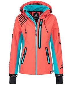 Rock Creek Damen Softshell Jacke Windbreaker Regenjacke Übergangsjacke Softshelljacke Damenjacke Regenmantel Outdoorjacke D-402 Coral-Türkis XS von Rock Creek