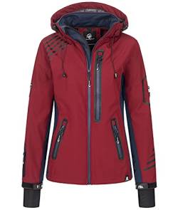 Rock Creek Damen Softshell Jacke Windbreaker Regenjacke Übergangsjacke Softshelljacke Damenjacke Regenmantel Outdoorjacke D-402 Weinrot-Navy S von Rock Creek