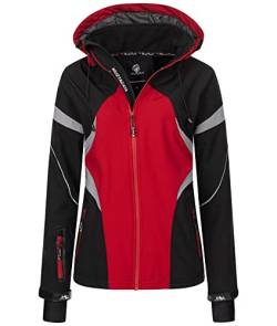 Rock Creek Damen Softshell Jacke Windbreaker Regenjacke Übergangsjacke Softshelljacke Damenjacke Regenmantel Outdoorjacke D-467 Rot XXL von Rock Creek