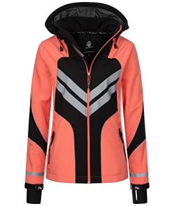 Rock Creek Damen Softshell Jacke Windbreaker Regenjacke Übergangsjacke Softshelljacke Damenjacke Regenmantel Outdoorjacke Kapuze D-468 Coral XS von Rock Creek