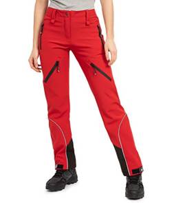 Rock Creek Damen Softshellhose Outdoor Hosen Wanderhose Sporthose Regenhose Damenhosen Outdoorhose Wasserdicht Taschen Softshell Hosen D-444 Rot 2XL von Rock Creek