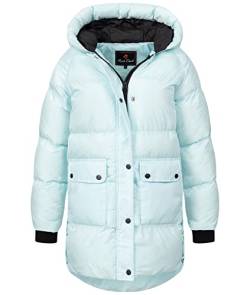 Rock Creek Damen Steppjacke Mantel Leicht Damenjacke Frauen Jacken Stepp Jacken mit Kapuze Daunenjacke Thremojacke D-488 Babyblau 2XL von Rock Creek