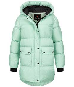 Rock Creek Damen Steppjacke Mantel Leicht Damenjacke Frauen Jacken Stepp Jacken mit Kapuze Daunenjacke Thremojacke D-488 Türkis M von Rock Creek