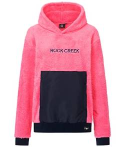 Rock Creek Damen Teddyfell Kapuzenpullover Hoodie Pullover Sweater Sweatshirt Kapuzen Hoodie Teddyfell Hoodie Pulli Soft Oversize Oberteil Dunkelrosa L von Rock Creek