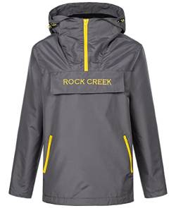 Rock Creek Damen Übergangs Jacke Outdoor Jacke Windbreaker Übergangsjacke Anorak Kapuze Regenjacke Winterjacke Damenjacke Jacket D-474 Dunkelgrau XL von Rock Creek