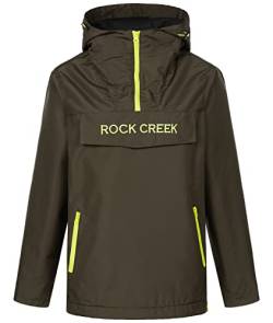 Rock Creek Damen Übergangs Jacke Outdoor Jacke Windbreaker Übergangsjacke Anorak Kapuze Regenjacke Winterjacke Damenjacke Jacket D-474 Dunkelgrün S von Rock Creek