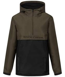 Rock Creek Damen Übergangs Jacke Outdoor Jacke Windbreaker Übergangsjacke Anorak Kapuze Regenjacke Winterjacke Damenjacke Jacket D-477 Dunkelgrün S von Rock Creek