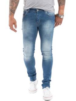 Rock Creek Designer Herren Jeans Hose Stretch Jeanshose Basic Slim Fit [RC-2132 - Blue Washed - W32 L34] von Rock Creek