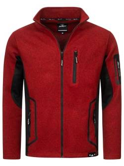 Rock Creek Herren Fleece Jacke Outdoor Wanderjacke Pullover Full Zip Hoodie Herrenjacke Fleecejacke Winterjacke Strickjacke Strickfleecejacke H-367 Rot M von Rock Creek