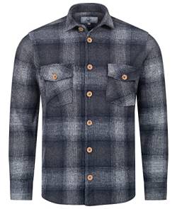 Rock Creek Herren Hemd Kariertes Flanellhemd Karohemd Herrenhemd Flanell Hemden Holzfällerhemd Übergangsjacke Langarm Kariert Winter H-329 Navy 5XL von Rock Creek