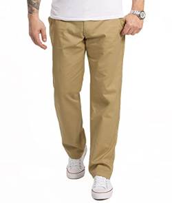 Rock Creek Herren Hose Chinoohose Comfort Fit Chino Hose Cargo Hose Weites Bein Casual Pant Männerhose Freizeithose Hosen Herrenhose H-298 Dunkelbeige W34 von Rock Creek