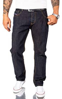 Rock Creek Herren Jeans Hose Comfort Fit Jeans Herrenjeans Herrenhose Denim Stonewashed Basic Weites Bein Raw RC-2165 Dunkelblau W29 L32 von Rock Creek