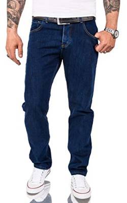 Rock Creek Herren Jeans Hose Comfort Fit Jeans Herrenjeans Herrenhose Denim Stonewashed Basic Weites Bein Raw RC-3100 Dunkelblau W29 L32 von Rock Creek