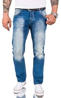 Rock Creek Herren Jeans Hose Comfort Fit Jeans Herrenjeans Herrenhose Denim Stonewashed Basic Weites Bein Raw RC-3119 Blau W36 L38 von Rock Creek