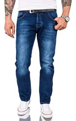 Rock Creek Herren Jeans Hose Comfort Fit Jeans Herrenjeans Herrenhose Denim Stonewashed Basic Weites Bein Raw RC-3120 Blau W31 L34 von Rock Creek