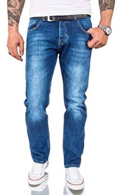 Rock Creek Herren Jeans Hose Comfort Fit Jeans Herrenjeans Herrenhose Denim Stonewashed Basic Weites Bein Raw RC-3120A Hellblau W29 L32 von Rock Creek