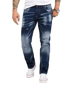 Rock Creek Herren Jeans Regular Fit Stretch Jeans Männerhose Herrenjeans Denim Hosen Herrenhose Straight Cut Stonewashed RC-3113 Dunkelblau W29 L30 von Rock Creek