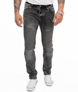 Rock Creek Herren Jeans Slim Fit Stretch Jeans Männerhose Herrenjeans Denim Hosen Herrenhose Bikerhose Stonewashed RC-2186 Grau W31 L30 von Rock Creek