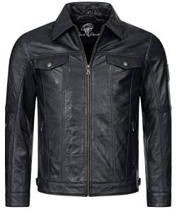 Rock Creek Herren Lederjacke Biker Jacke Echtleder Motorradjacke Leder Jacken Herrenjacke Kentkragen Winterjacke Übergangsjacke H-296 Schwarz 2XL von Rock Creek