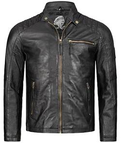 Rock Creek Herren Lederjacke Biker Jacke Echtleder Motorradjacke Leder Jacken Herrenjacke Schwarz Winterjacke Übergangsjacke H-291 Schwarz XL von Rock Creek