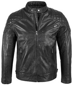 Rock Creek Herren Lederjacke Biker Jacke Echtleder Motorradjacke Leder Jacken Herrenjacke Winterjacke, M, Schwarz H-180 von Rock Creek