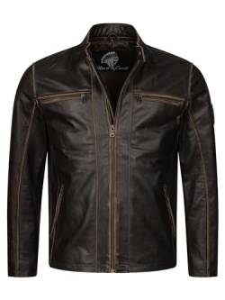 Rock Creek Herren Lederjacke Biker Jacke Echtleder Wildlederjacke Leder Jacken Herrenjacke Stehkragen Winterjacke Übergangsjacke H-351 Dunkelbraun L von Rock Creek