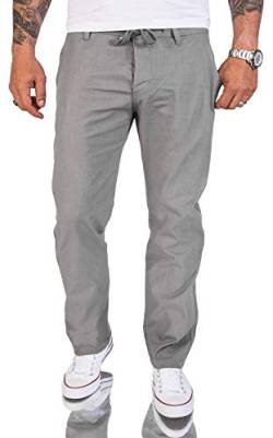 Rock Creek Herren Leinen-Optik Hose Stoffhose Sommerhose Regular Fit Chino Hosen Männer Hose Gummizug Herrenhosen Lang Strandhose RC-2152 Grau W44 L34 von Rock Creek