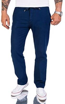 Rock Creek Herren Leinen-Optik Hose Stoffhose Sommerhose Regular Fit Chino Hosen Männer Hose Gummizug Herrenhosen Lang Strandhose RC-2152 Navy W29 L32 von Rock Creek