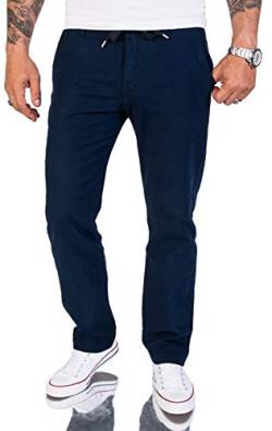 Rock Creek Herren Leinen-Optik Hose Stoffhose Sommerhose Regular Fit Chino Hosen Männer Hose Gummizug Herrenhosen Lang Strandhose RC-2152 Petrolblau W32 L30 von Rock Creek