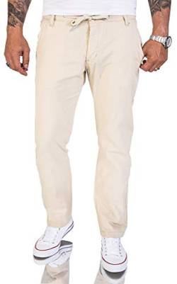 Rock Creek Herren Leinen-Optik Hose Stoffhose Sommerhose Regular Fit Chino Hosen Männer Hose Gummizug Herrenhosen Lang Strandhose RC-2152 Sand W29 L30 von Rock Creek