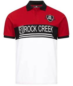 Rock Creek Herren Polo T-Shirts Basic Shirt Kurzarm Poloshirt Polohemd Slim Fit Sommer Shirts Männer T Shirt Top Polokragen H-306 Rot 2XL von Rock Creek